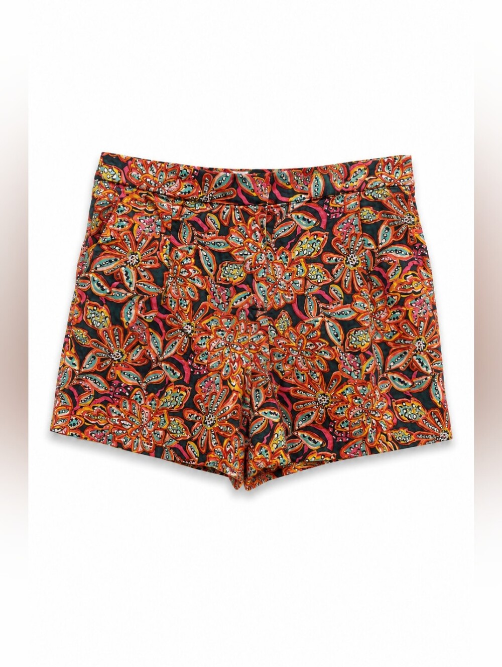 J.Crew Olive, Pink Linen Blend Trouser Shorts 12, Vibrant Floral Resort Coastal